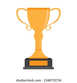 Isolated golden trophy image. Vector illustration design