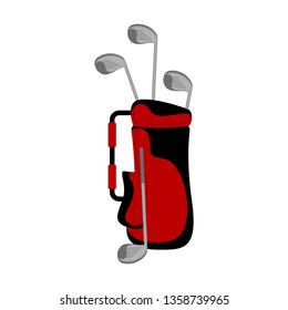 Isolated Golf Bag Image. Vector Illustration Design