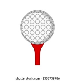Isolated golf ball on a pin. Vector illustration design