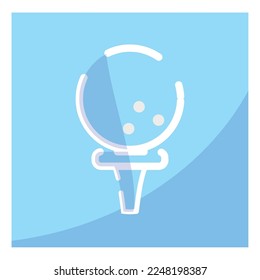 Isolated golf ball on pin icon Vector