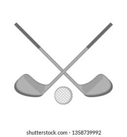 Isolated golf clubs with a ball. Vector illustration design