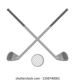 Isolated golf clubs with a ball. Vector illustration design