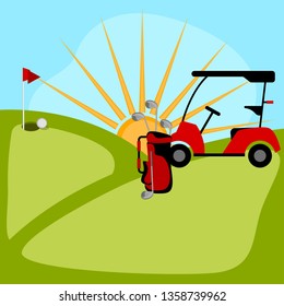 Isolated golf course background. Vector illustration design