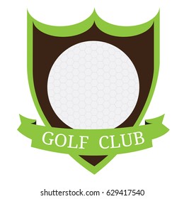 Isolated golf emblem with a ribbon, Vector illustration