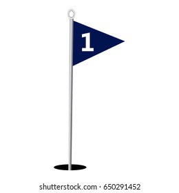 Isolated golf flag on a white background, Vector illustration