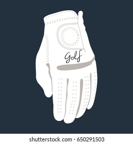 Isolated Golf Glove On A Blue Background, Vector Illustration