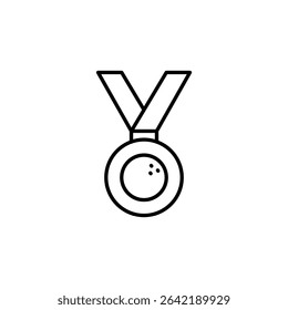 Isolated Golf Medal Illustration With Ribbon For Sporting Achievements