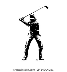 isolated golfer silhouette logo with a white background