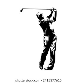 isolated golfer silhouette logo with a white background