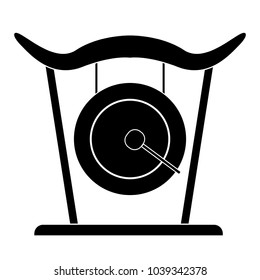 Isolated gong icon. Musical instrument