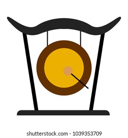 Isolated gong icon. Musical instrument