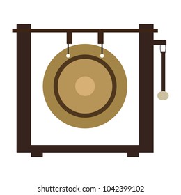 Isolated gong icon. Musical instrument