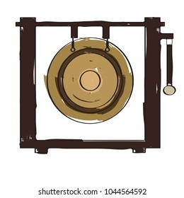 Isolated gong icon. Musical instrument