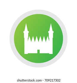 Isolated Gothic Icon Symbol On Clean Background. Vector Medieval Castle Element In Trendy Style.