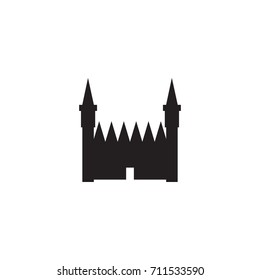 Isolated Gothic Icon Symbol On Clean Background. Vector Medieval Castle Element In Trendy Style.