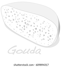 Isolated Gouda cheese  vector illustration on a white background