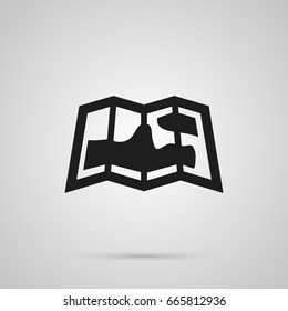 Isolated Gps Icon Symbol On Clean Background. Vector Map Element In Trendy Style.