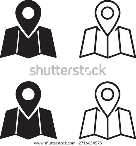 Isolated GPS Map Icon, GPS Map Navigation Icon, GPS Map Location Symbol Design, Map Navigation Icon For Apps, Solid Black GPS Icon, Clean Vector Illustration