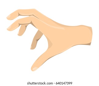 Isolated grabbing hand.