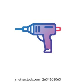 Isolated gradient drill on White Background, equipment concept image