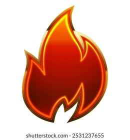 Símbolo de fuego rojo de gradiente aislado