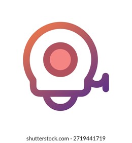 Un icono aislado del dispensador de la cinta del gradiente en un fondo blanco con un estilo plano del diseño y una estética gráfica limpia.