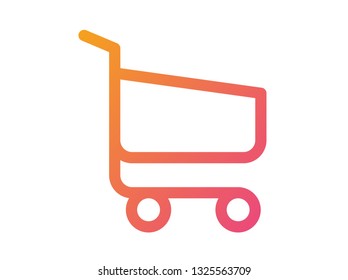 The isolated gradient vector interface online checkout shopping cart line flat icon