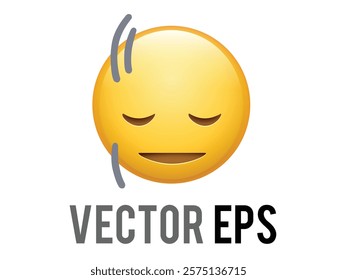 The isolated gradient yellow smiley shaking face icon vertically with closed eyes