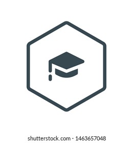 isolated graduate  icon vector. flat icon button. 