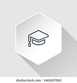 isolated graduate  icon vector. modern 3d icon button.