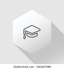 isolated graduate  icon vector. modern 3d icon button.