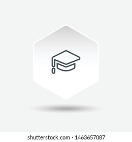 isolated graduate  icon vector. modern 3d icon button.
