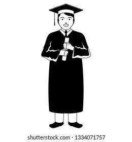 Isolated graduating man image. Vector illustration design