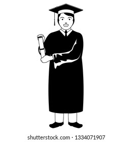 Isolated graduating man image. Vector illustration design