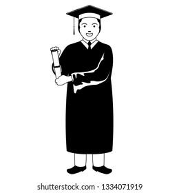 Isolated graduating man image. Vector illustration design