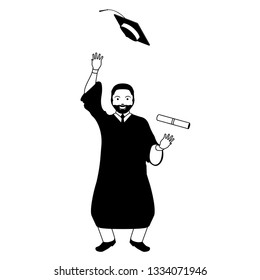 Isolated graduating man image. Vector illustration design