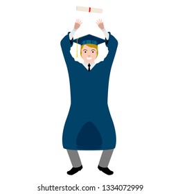 Isolated graduating man image. Vector illustration design