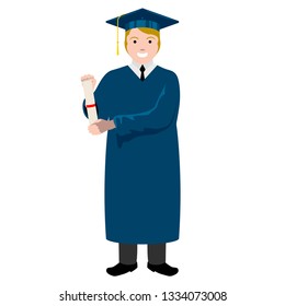 Isolated graduating man image. Vector illustration design