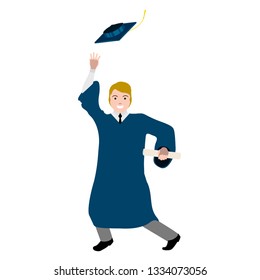 Isolated graduating man image. Vector illustration design