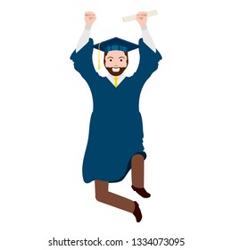 Isolated graduating man image. Vector illustration design