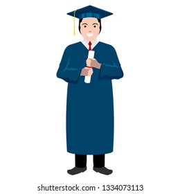 Isolated graduating man image. Vector illustration design