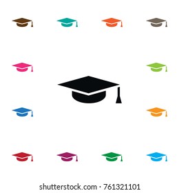 Isolated Graduation Cap Icon. Mortar Board Vector Element Can Be Used For Graduation, Cap, Hat Design Concept.