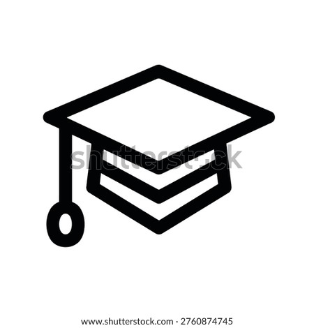 An isolated graduation cap icon shows an education, scholarship, and academic attainment symbol with a tassel. Rendered on a transparent background.