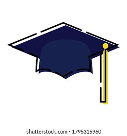 Isolated graduation cap icon. Graduation symbol - Vector