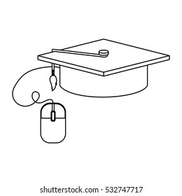 Isolated graduation cap and mouse design