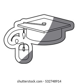 Isolated graduation cap and mouse design