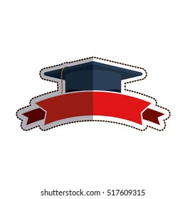 Isolated graduation cap of School concept 