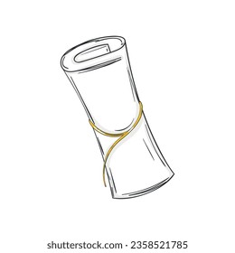 Isolated graduation diploma School supply sketch icon Vector illustration