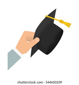 Isolated graduation hat icon vector illustration graphic design