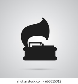 Isolated Gramophone Icon Symbol On Clean Background. Vector Turntable Element In Trendy Style.